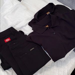 Black polos and pants